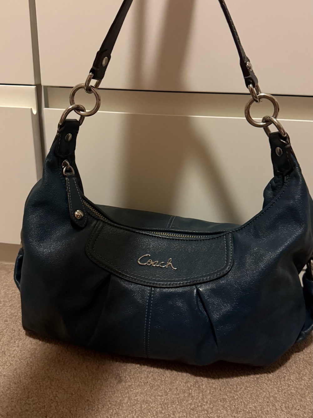 Coach Dark Teal Shoulder Hobo Bag